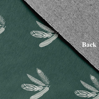 Feather Pattern Fall Design Chenille Area Rug, Green, 3'x5'