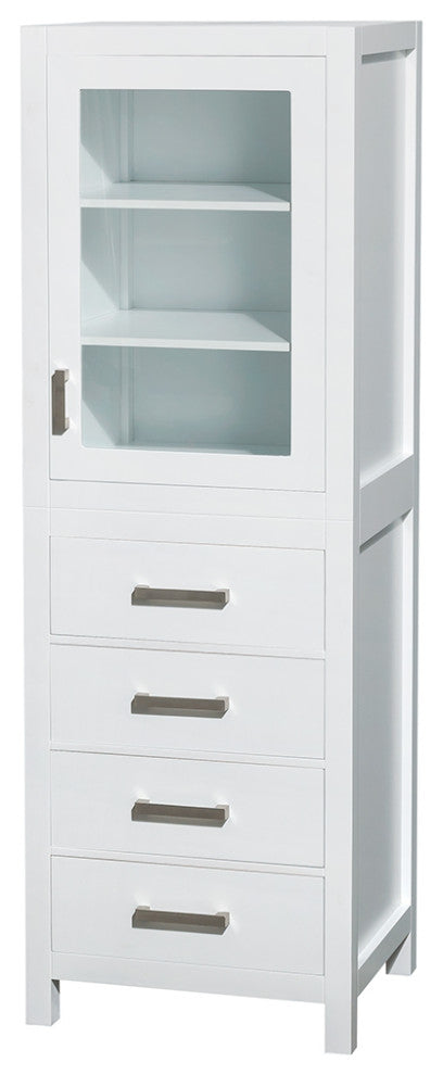 Wyndham WC1414LTWH 24 Inch Floor Mount Linen Tower in White Finish