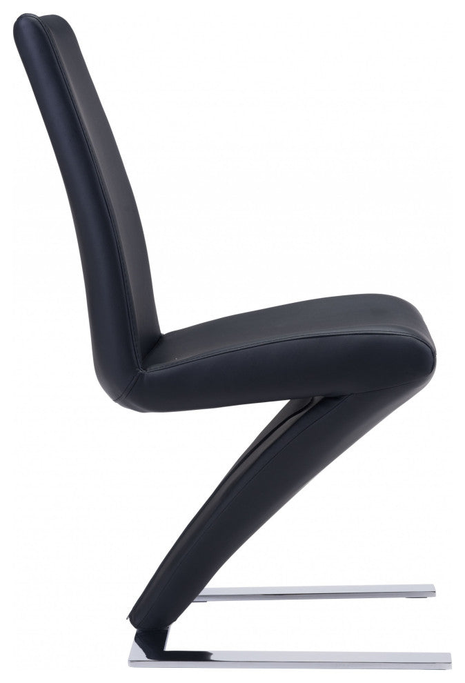 Set of Two Modern Black Dining Chairs
