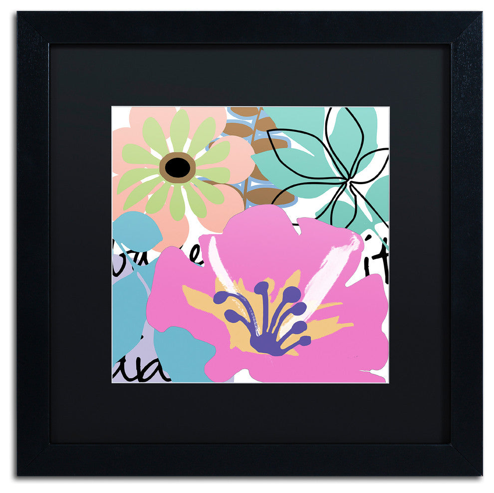 Color Bakery ''French Poodle I'' Matted Framed Art, Black Frame, Black Mat, 16x16
