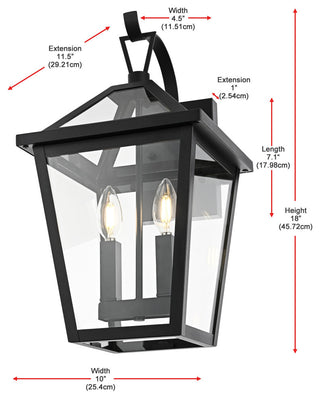 Home Living 10" Outdoor Wall Sconce, Black