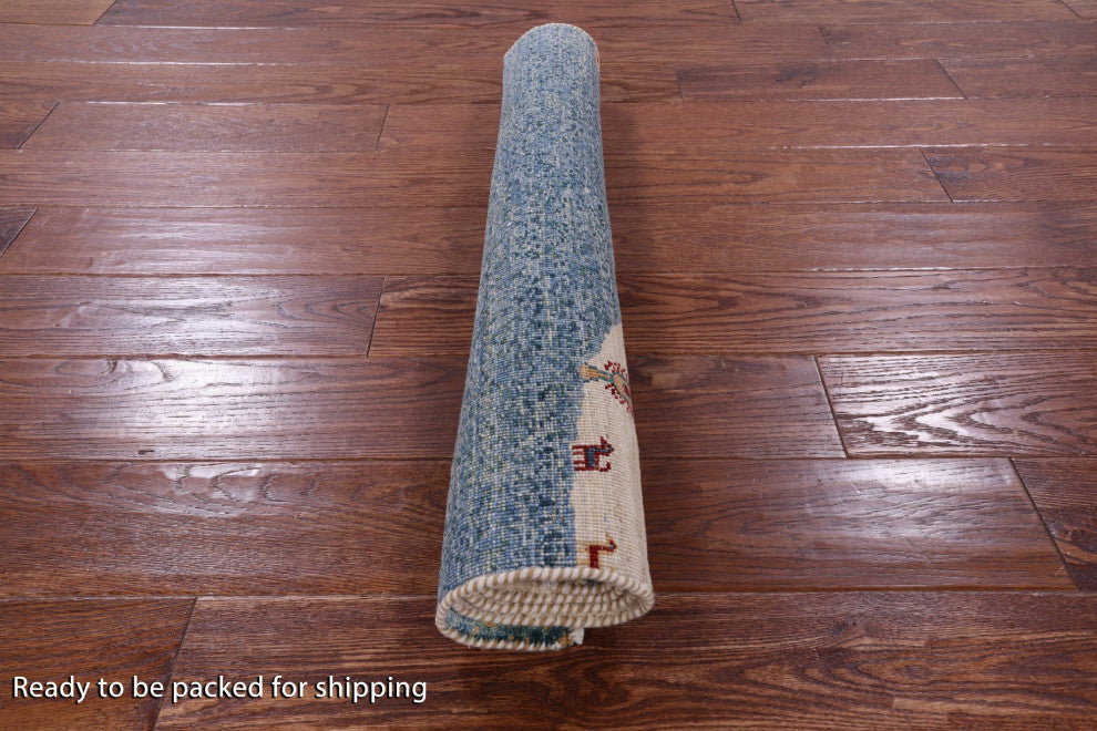 2' 8" X 3' 10" Persian Gabbeh Tribal Hand-Knotted Rug - Q12697