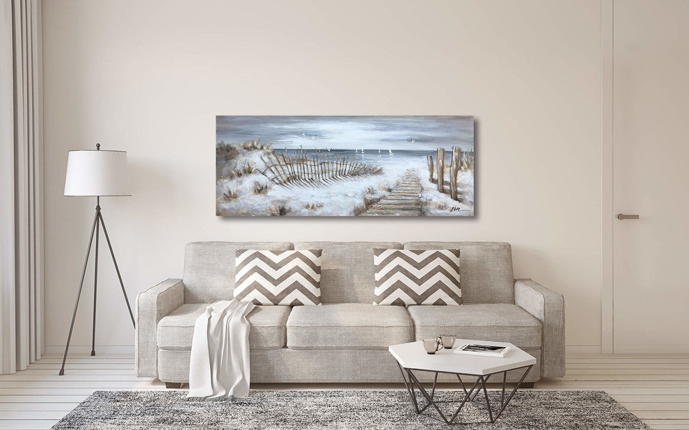 "The Walkway" Hand Painted Canvas Art, 55"x27.5"