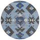 Machine Washable Indoor/Outdoor Chantille ACN1882 Blue 8' x 8' Round Rug