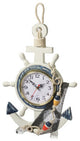 Wooden Anchor and Ship Wheel Clock