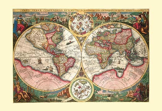 Orbis Terrarum Typus - Framed Paper Poster 20" x 30"