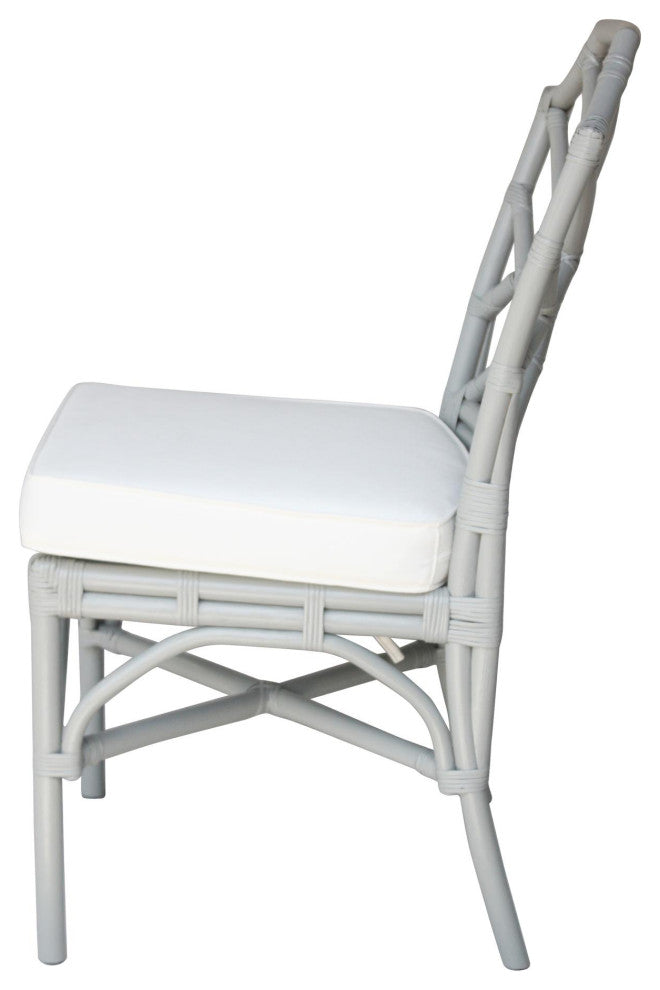Kara Rattan Dining Side Chair, Gray, Set of 2