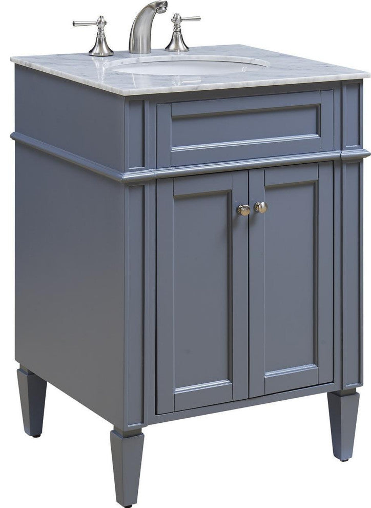 Chic Contemporary Vanity Cabinet With Oval Sink
