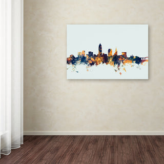 Michael Tompsett 'Cleveland Ohio Skyline Blue' Canvas Art, 30x47