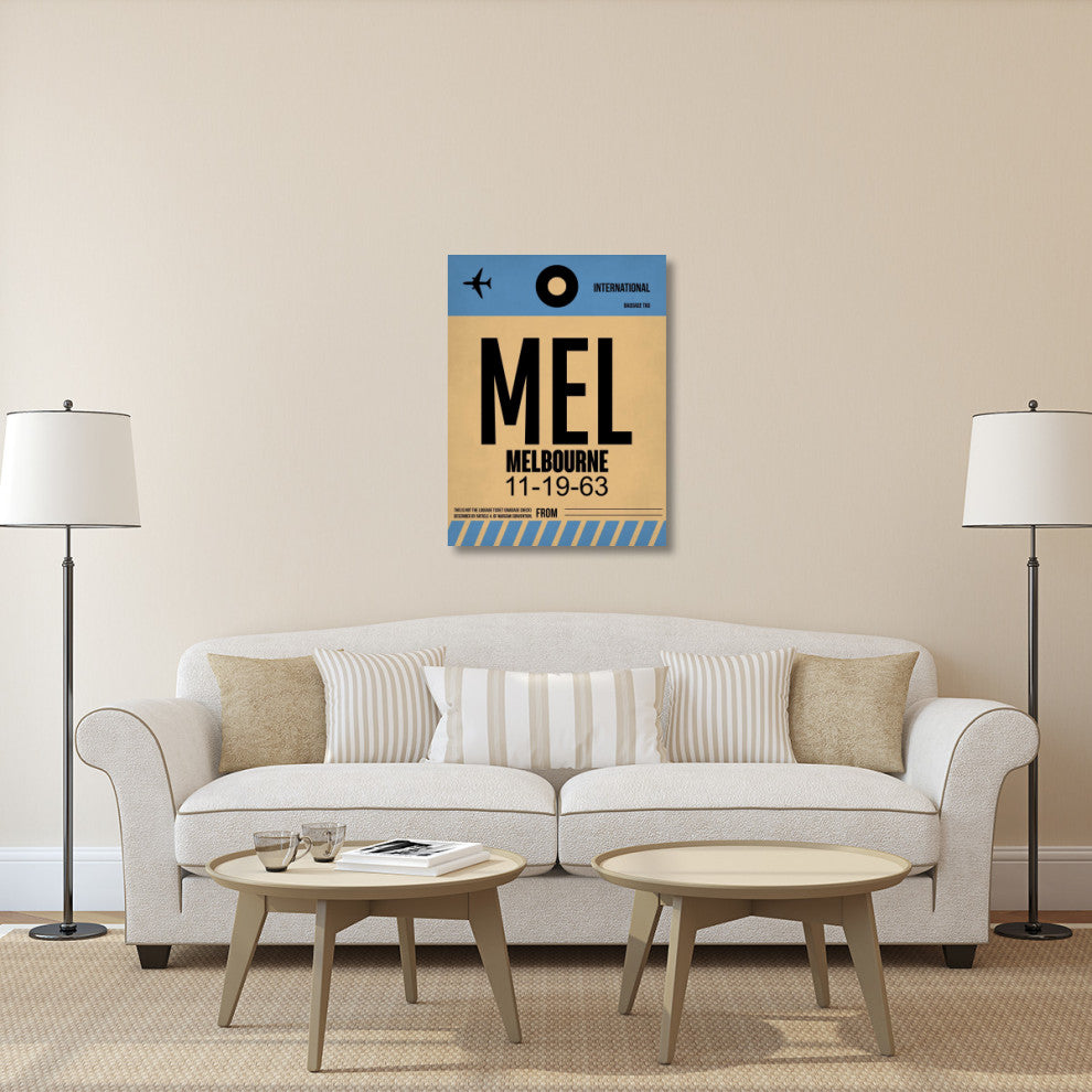 "MEL Melbourne Luggage Tag 1" Fine Art Print