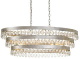 Crystorama Perla 6-Light Linear Chandelier, Antique Silver