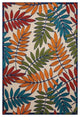 5' X 8' Ivory And Blue Floral Indoor Outdoor Area Rug