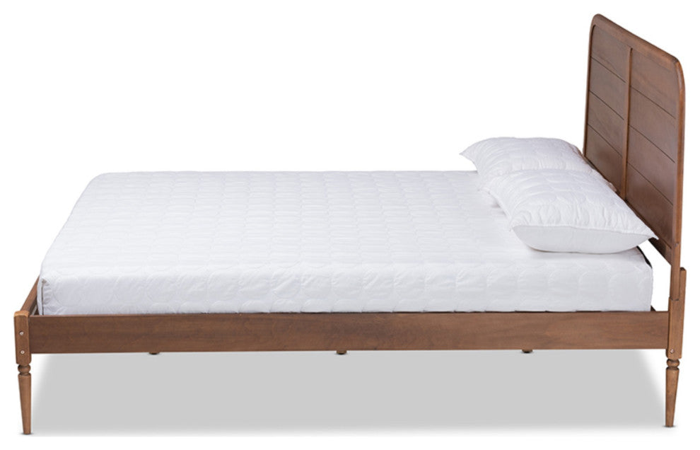 Kassidy Walnut Brown Finished Wood King Size Platform Bed
