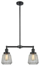 2-Light Small Bell 22" Chandelier, Oil Rubbed Bronze, Glass: Clear