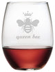 "Queen Bee" Stemless Wine Glasses, Set of 4