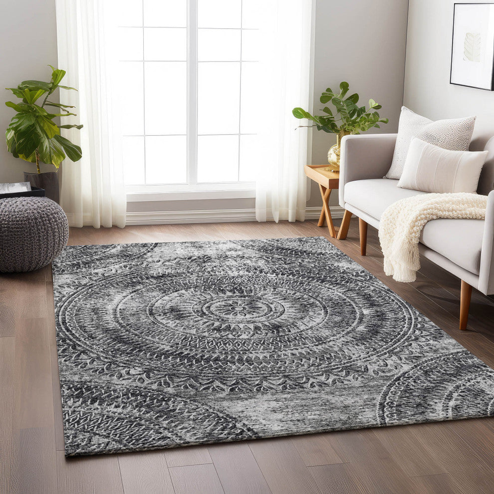Addison Premium Washable Mayfield AMF113 Gray 5' x 7'6" Rug