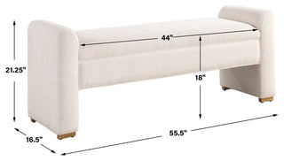 Uttermost Caliste Ivory Bench