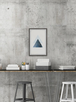 "Blue Triangle Magic" Framed Painting Print, 8"x12"