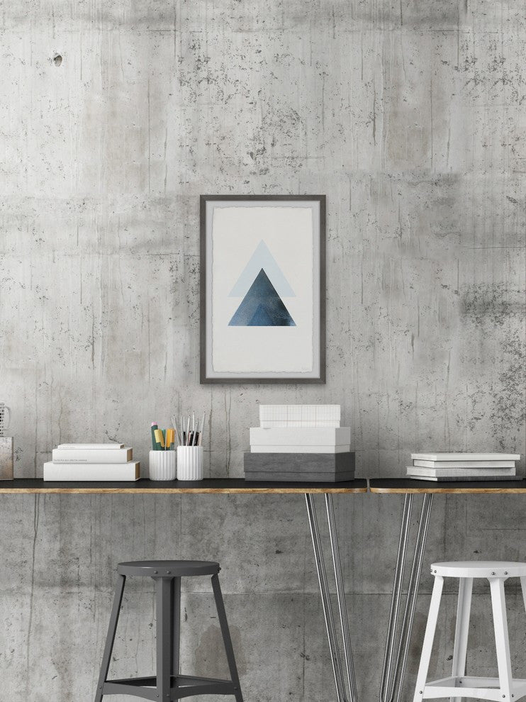 "Blue Triangle Magic" Framed Painting Print, 8"x12"