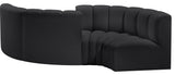 Arc Vegan Leather Upholstered 4-Pc. Facing Modular Sectional, Black