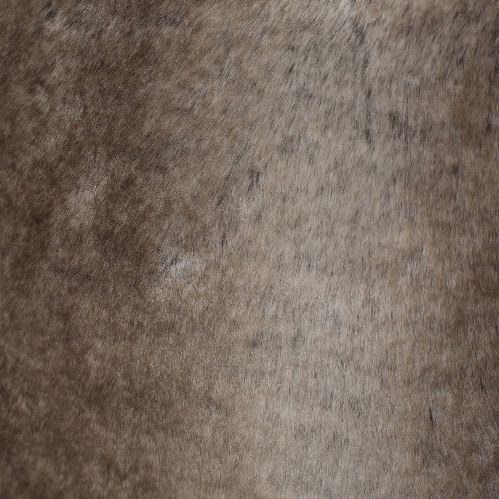 GDF Studio Elise Modern Glam Faux Fur Throw Pillow, Ash White, 2
