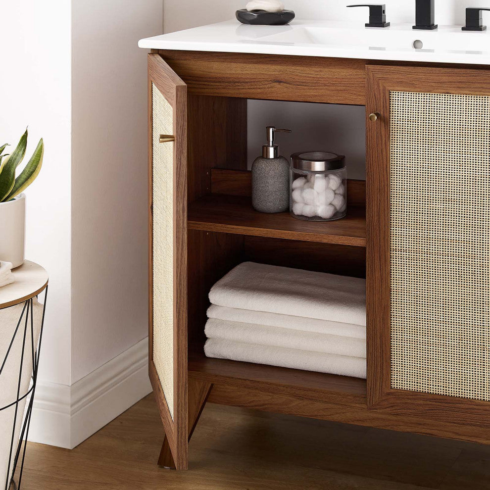 Soma 36" Bathroom Vanity Cabinet (Sink Basin Not Included) - Walnut