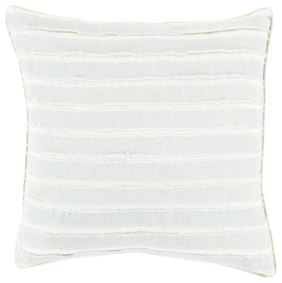 Surya Willow Cream Pillow Shell With Down Insert 20"H X 20"W