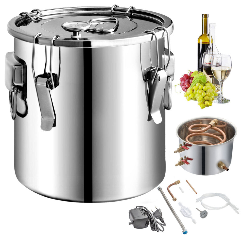 Alcohol Still Water Alcohol Distiller Copper Tube With Circulating Pump, 8 Gallon