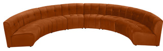 Limitless Velvet Upholstered 8-Piece Modular Sectional, Cognac