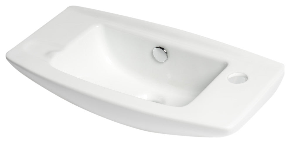 ALFI brand ABC115 White 20" Small Wall Mounted Ceramic Sink with Faucet Hole
