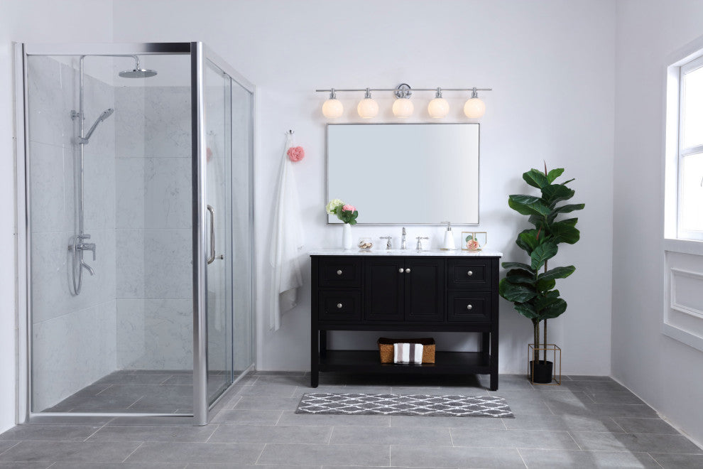 Elegant Lighting LD2327 Collier 5 Light 47"W Vanity Light - Black