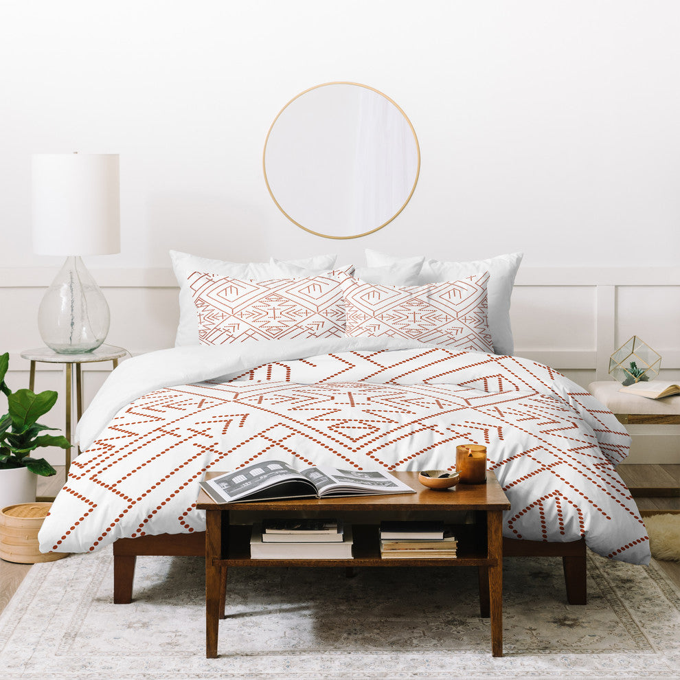 Vy La Cross Diamond Rust Duvet Cover Set, King
