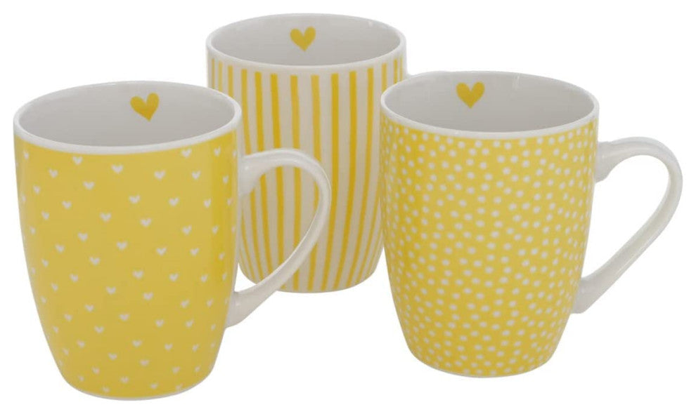 3 Piece Pop-yellow Mug Set