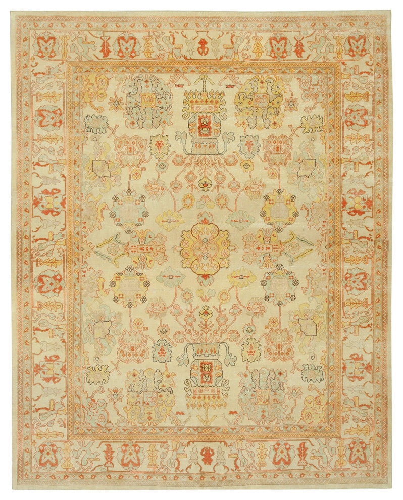 Rug N Carpet - Handwoven Oriental 7' 9" x 9' 8" Pastel Oushak Area Rug