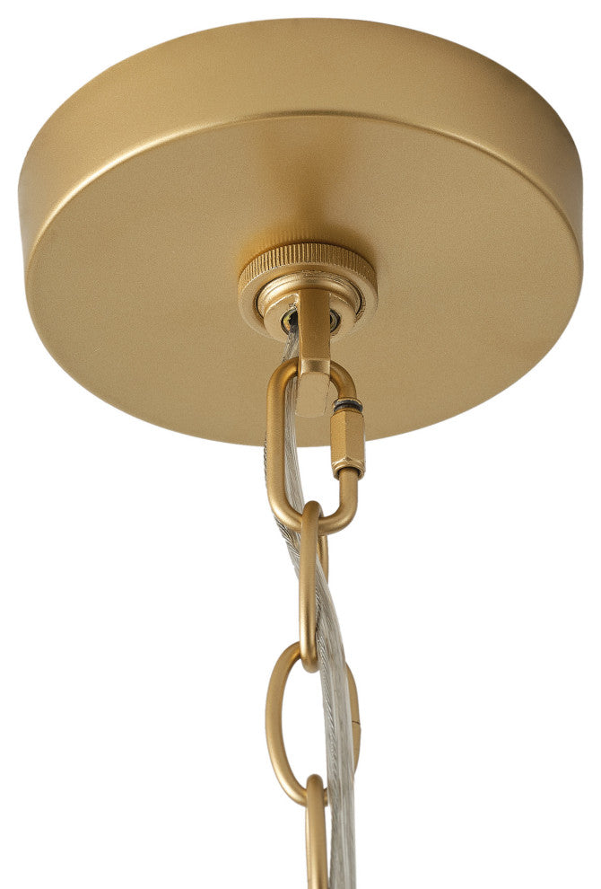 Farmhouse Gold 4-Light Paper Rope Craft Pendant Light