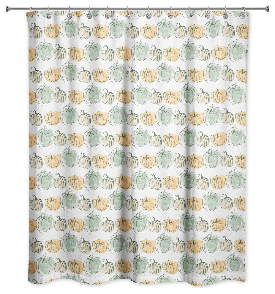 Watercolor Pumpkins 71x74 Shower Curtain