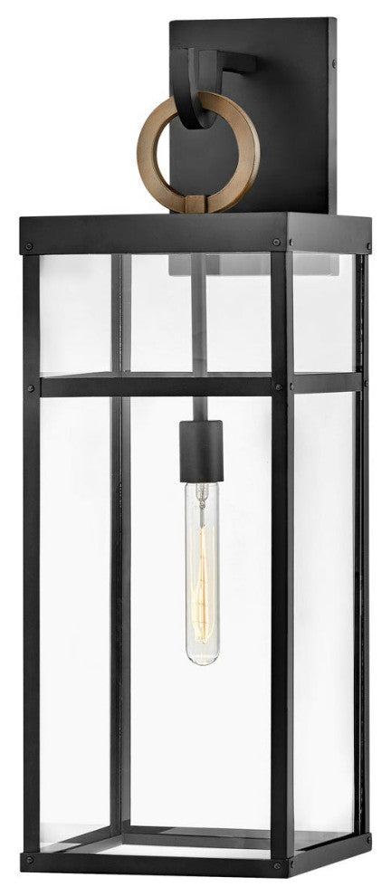 Hinkley Porter Large Wall Mount Lantern, Black
