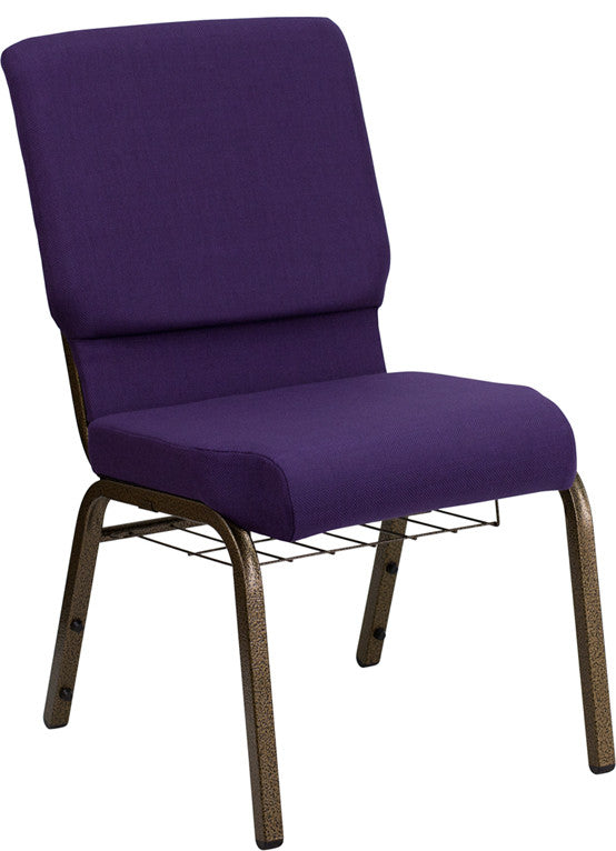 18.5''W Chair in Royal Purple Fabric with Cup Book Rack