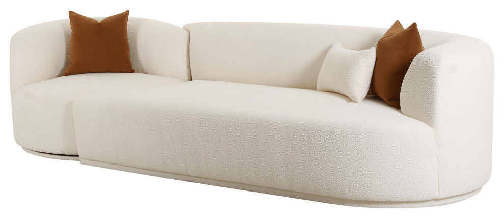 Fickle 2-Piece Modular Right Arm Facing Sofa, Cream