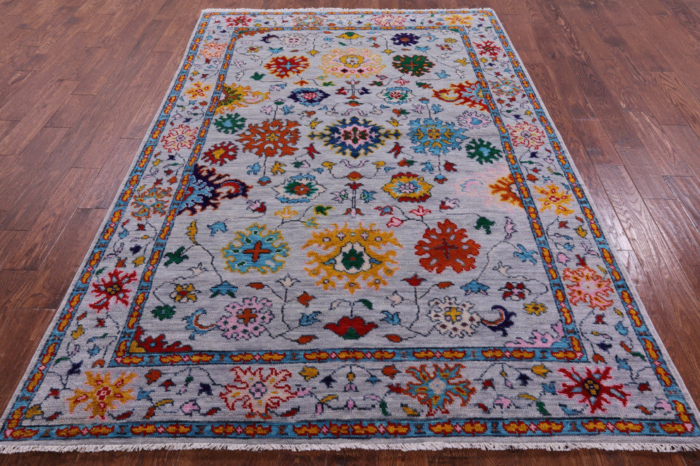 6' 0" X 8' 11" Turkish Oushak Handmade Wool Rug - Q13398