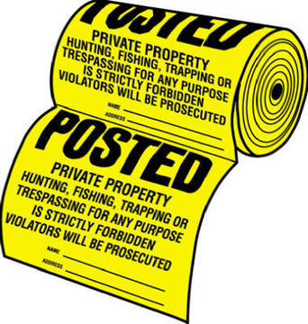 Hy-Ko TSR-100 Tyvek (Legal) Posted Private Property Sign, 12"x12", 100-Count