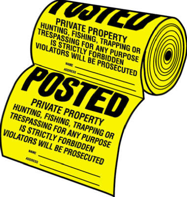 Hy-Ko TSR-100 Tyvek (Legal) Posted Private Property Sign, 12"x12", 100-Count