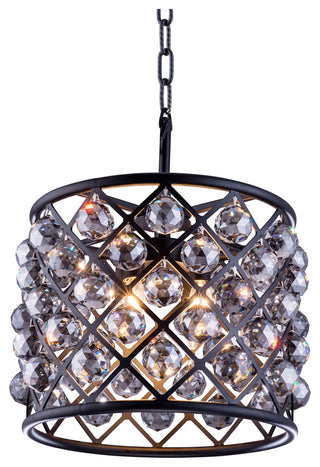 1206 Madison Collection Pendent Lamp, Silver Shade, Mocha Brown