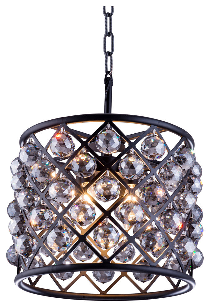 1206 Madison Collection Pendent Lamp, Silver Shade, Mocha Brown
