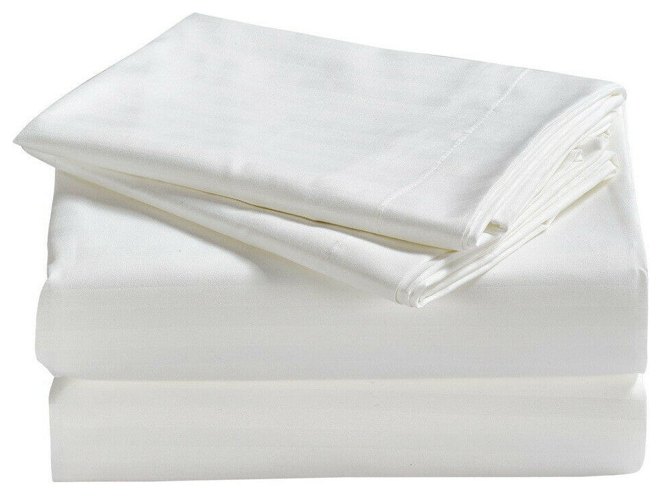 Dobby Stripe Sheet Set with Pillowcases Soft 1800 Count Bamboo Feel Deep Pockets