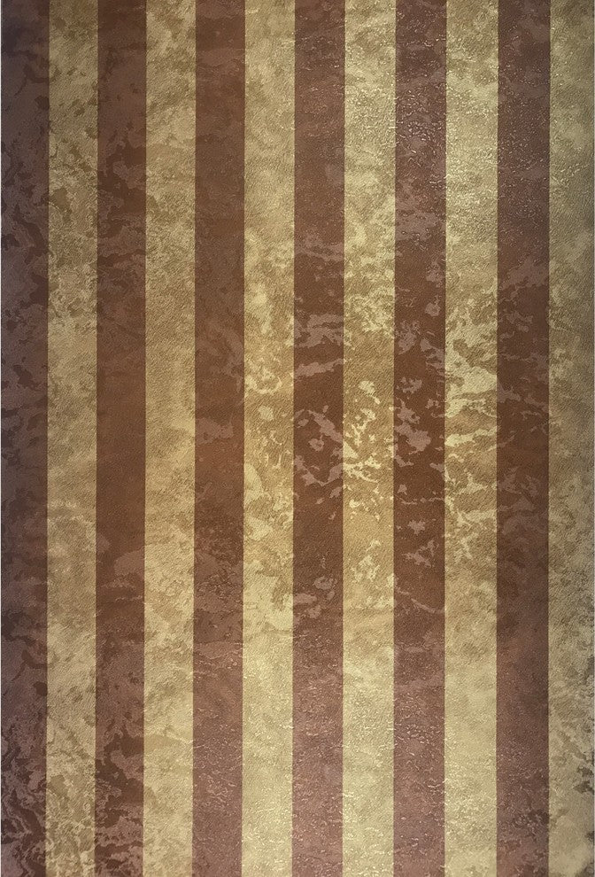 300065 Gold Cooper Bronze Stripe Portofino Wallpaper, Triple Roll - 75 Sq.ft
