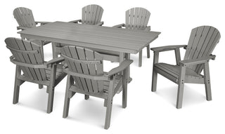 POLYWOOD 7-Piece Seashell Dining Set, Slate Gray