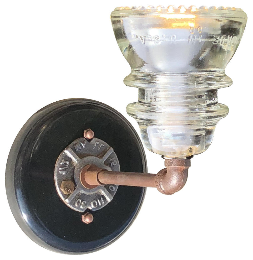 Insulator Light Sconce Rusted Steel Tube