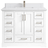Boston 42 Single Sink Bath Vanity in White 1.5" Empira Quartz