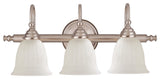 Brunswick 3-Light Vanity Fixture, Satin Nickel
